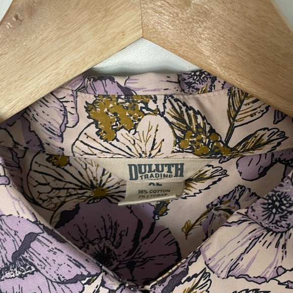 Duluth Trading | Lavender Floral Button Up Shirt - Picture 2 of 7